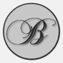 KRW - B - Mit Monogramm Siegel Runde Sticker