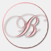 KRW - B - Mit Monogramm Siegel Runder Sticker
