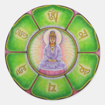 Kuan Yin "OM Mani Padme Summen-" Aufkleber