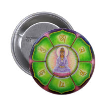 Kuan Yin "OM Mani Padme Summen " Anstecknadelbutton