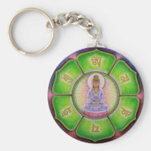 Kuan Yin "OM Mani Padme Summen" Keychain Schlüsselbänder