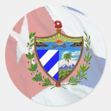 Kubanisches Wappen auf kubanischer Flagge Aufkleber