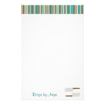 Küche Stripes Aqua-Rezept-Papier Personalisiertes Druckpapier