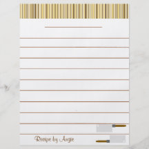 Küche Stripes Brown-Rezept-Papier Flyerdruck