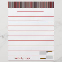 Küche Stripes rotes Rezept-Papier - mit Linien Individuelle Flyer