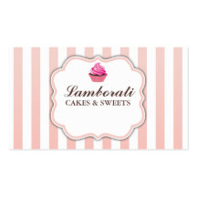Kuchen-Bäckerei-Rosa-niedliches elegantes modernes Visitenkarte