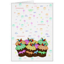 Kuchen-Geburtstags-Karte - süßer Geburtstag - klei