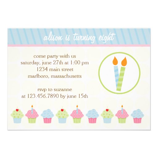 Kuchen-Geburtstags-Party Einladung