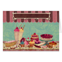 Kuchen-Kuchen-Party-Zeichen-Fahne Grußkarten