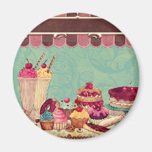 Kuchen-Kuchen-Party-Zeichen-Fahne Magnete