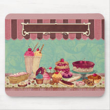 Kuchen-Kuchen-Party-Zeichen-Fahne Mousepads