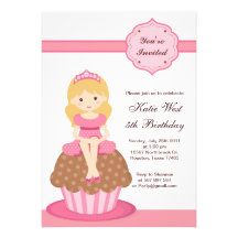 Kuchen-Prinzessin Birthday Invitation Personalisierte Einladungen