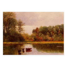 Kühe in wässernlandschaft Albert Bierstadt A Visitenkarten Vorlagen