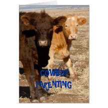 Kühe und Baby-Windeln - CowboyParenting Grußkarte