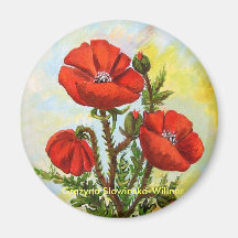 Kühlschrankmagnet,,Feldmohnblumen,,