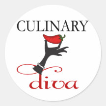 Kulinarische Diva Runder Sticker