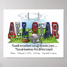 Kundengebundene Fußball-All-Star- Jungen-Raum-Wand Plakatdruck