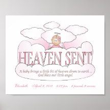 Kundengebundene Himmel gesendete Engels-Mädchen-Ra Plakat