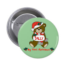 Kundengerecht mein erstes WeihnachtsTeddybär-T-Stü Anstecknadelbutton