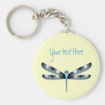 Kundengerechte blaue und schwarze Libelle Keychain Schlüsselanhänger