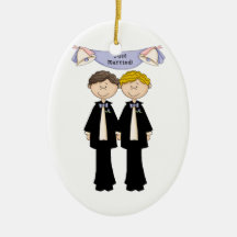 Kundengerechte homosexuelle Mannesgerade verheirat Weihnachtsbaum Ornament