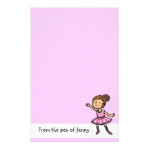 kundengerechter Cartoonballetttänzer stationär Personalisierte Büropapiere