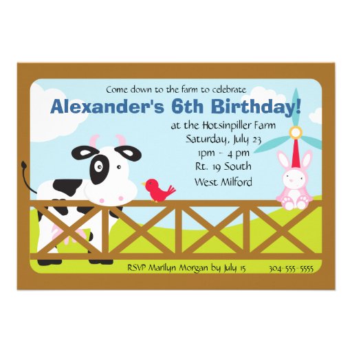 Kundengerechtes Barnyard-Geburtstags-Party Personalisierte Ankündigungskarte