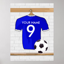 Kundengerechtes Fußball-Hemd-(blaues) Plakat