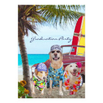 Kundengerechtes lustiges HundeAbschluss-Strand-Par einladungen