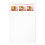 Kundenspezifische Briefpapier-Rosa-Dahlie-Blumen L Personalisierte Büropapiere