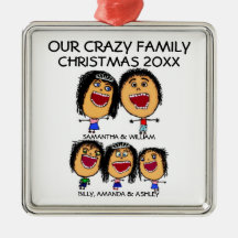 Kundenspezifische Familien-Cartoon-Weihnachtsverzi Ornament