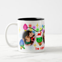 Kundenspezifische Foto Kawaii Weihnachtslicht-Kaff