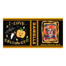 Kundenspezifische Halloweentrick-/-Leckerei-Kürbis Bildkarte