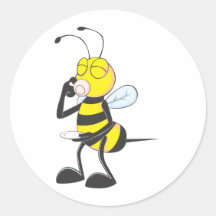 Kundenspezifische Hemden: Trinkende Bienen-Hemden Runde Aufkleber