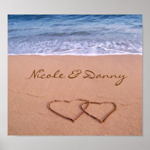 Kundenspezifische Liebe auf dem Strand-Plakat
