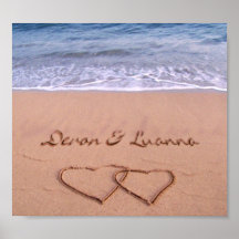 Kundenspezifische Liebe auf dem Strand-Plakat