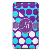 Kundenspezifische Monogramm-Initialen-aquamarine l Barely There iPod Cover