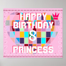 KUNDENSPEZIFISCHE PRINZESSIN PARTY POSTER