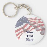 Kundenspezifische Text-amerikanische Flagge Keycha Schlüsselbänder