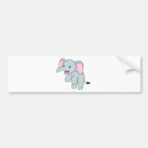 Kundenspezifischer glücklicher stehender Elefant Autoaufkleber
