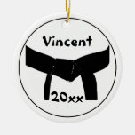 Kundenspezifischer Kampfkunst-Gürtel-Verein-runde  Weihnachtsornament