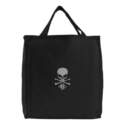 Kundenspezifischer mit Monogramm Schädel gestickte Bestickte Tasche Kundenspezifischer mit Monogramm Schädel gestickte Bestickte Tasche