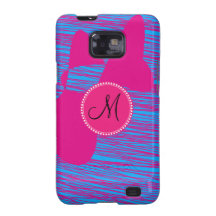 Kundenspezifischer Monogramm-heißes RosaBlob auf b Samsung Galaxy S2 Hüllen