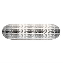 Kundenspezifischer Twitter @Yourusername Skateboar Personalisiertes Skateboarddeck