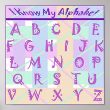 Kundenspezifisches Girly Pastellalphabet-Plakat