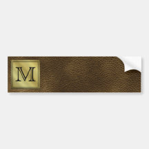 Kundenspezifisches Monogramm-Druckbild. Brown Auto Aufkleber