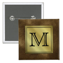 Kundenspezifisches Monogramm-Druckbild. Brown Anstecknadel