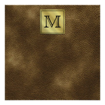 Kundenspezifisches Monogramm-Druckbild. Brown Individuelle Einladungskarten