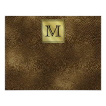 Kundenspezifisches Monogramm-Druckbild. Brown Einladung