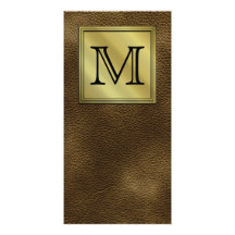 Kundenspezifisches Monogramm-Druckbild. Brown Bild Karte